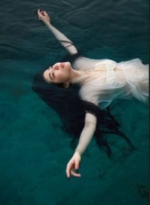 Long woman's hair in water