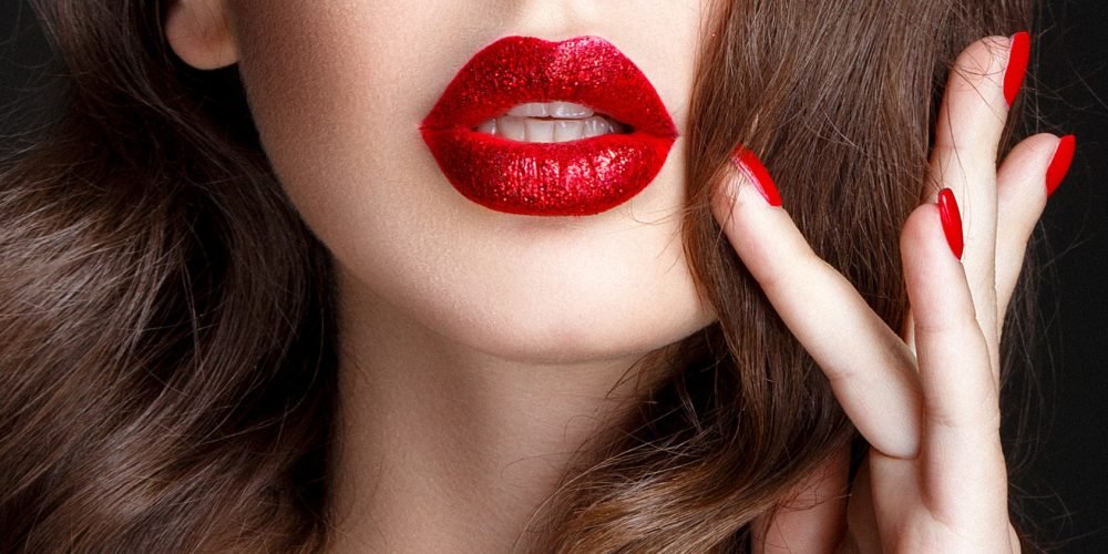 Woman with red lips red lipstick woman's face femininity | The Sublime Woman
