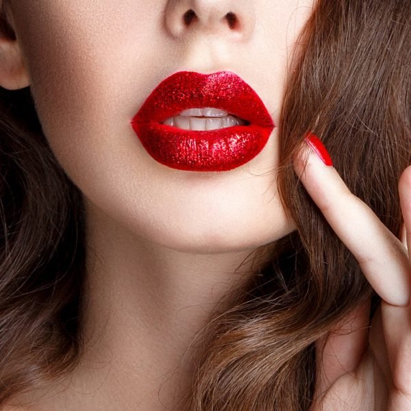 Woman with red lips red lipstick woman's face femininity | The Sublime Woman