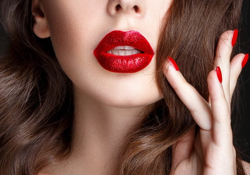 Woman with red lips red lipstick woman's face femininity | The Sublime Woman