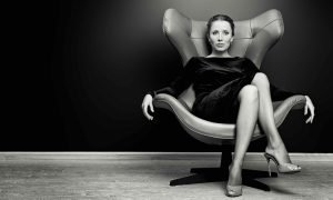 What Is Femininity, Beautiful Feminine Elegant Woman sitting in the chair, woman in heels | The Sublime Woman