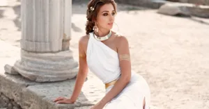 Belt of Aphrodite exercise for femininity young beautiful woman Greek style white dress | The Sublime Woman
