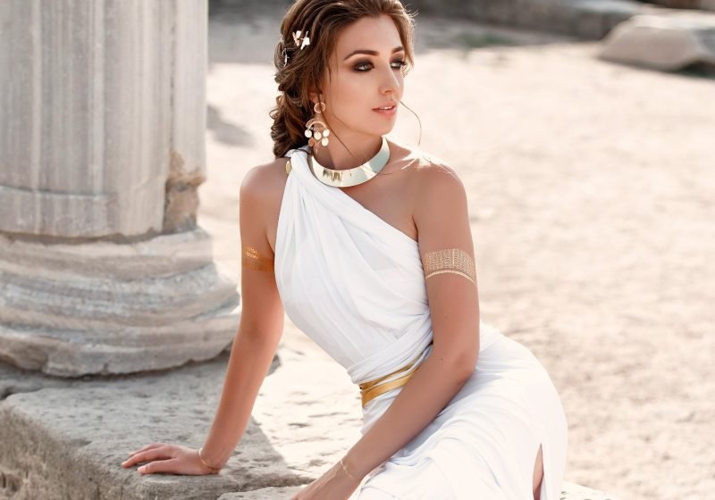Belt of Aphrodite exercise for femininity young beautiful woman Greek style white dress | The Sublime Woman
