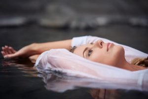 Practice: Magical Woman’s Practice of Relaxation, beautiful relaxing woman in water, feminine relaxation | The Sublime Woman