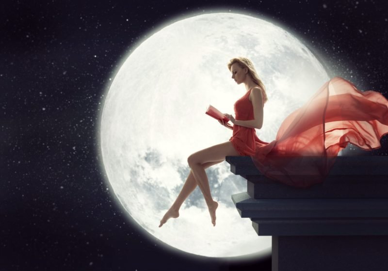 Three Levels Of Moon Energy beautiful woman in dress with the Moon | The Sublime Woman