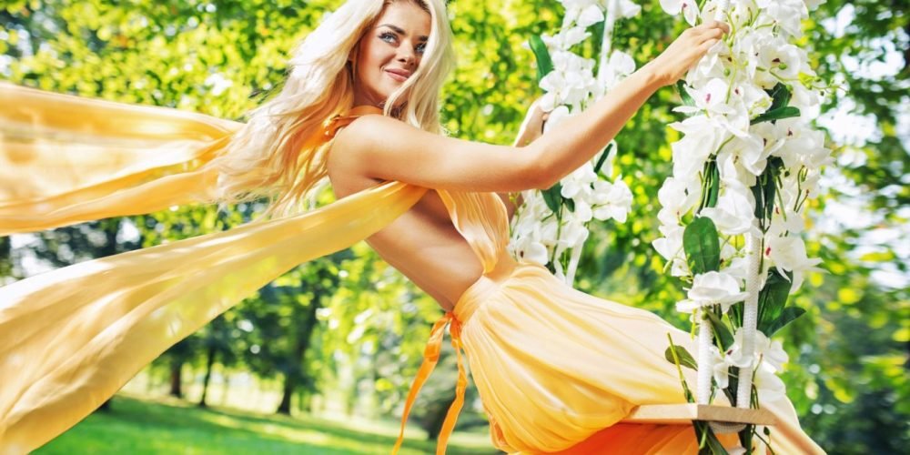 Daily Woman's Practices Sunday, Sunday Rituals and Practices for Women, Woman's Sunday Practices, Beautiful blonde girl in yellow dress sunny, The Sublime Woman