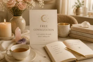Two women in warm conversation, complimentary wellness consultation